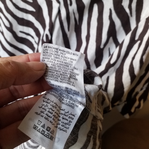 Charter Club 100% Linen Luxury Zebra Print Blouse XL - Picture 12 of 13